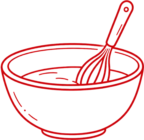 Mixing bowl with whisk